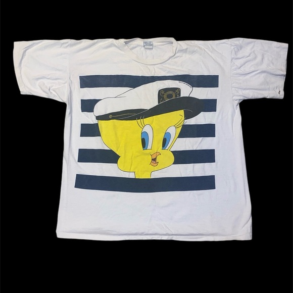 Vintage Tweety Bird Sailor T Shirt 1994 Single Stitch Looney Tunes Extra Large - Picture 1 of 11